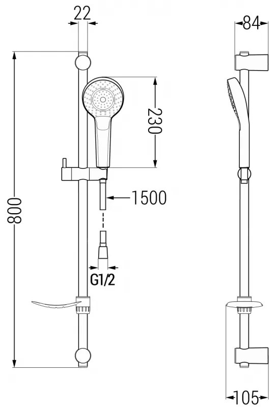 Mexen Royo DF05 vaňový set, chrómová, 72203DF05-00