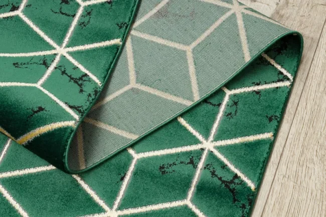 Behúň EMERALD exkluzívny 1014 glamour, styl kocka zelený/zlatý