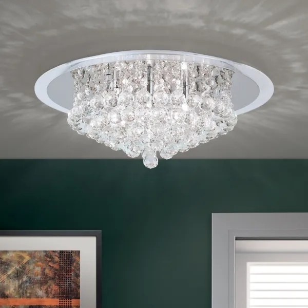 Orion DLU 2378/6/50-Krištáľové str. svietidlo GLORIA 6xG9/40W/230V pr.50 cm chróm