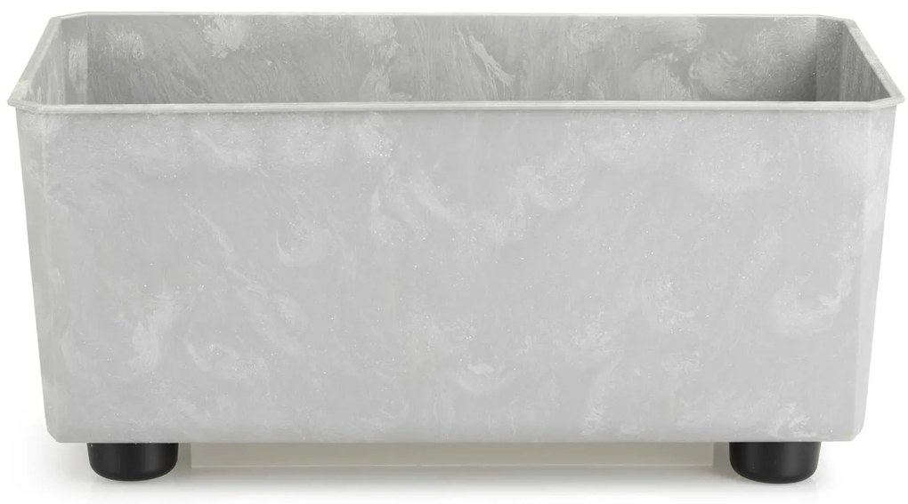 PLASTOVÝ KVETINÁČ SALVIA 28,5X17 CM IMITÁCIA BETÓNU SIVÁ