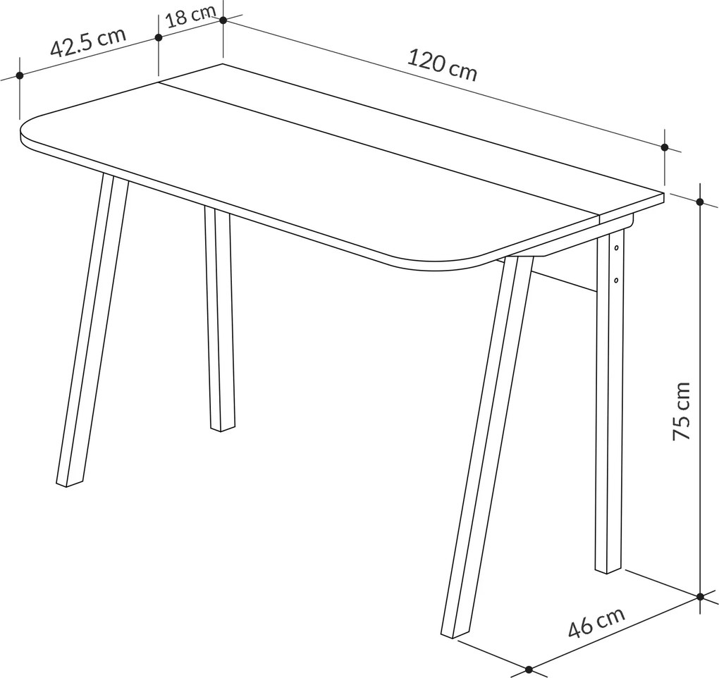 Písací stôl Houseland Luton biely/mocha