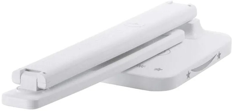 ST LED stolná lampa, bezdrôtové nabíjanie, voľba intenzity svetla, s displejom, hodiny, budík, teplomer, 4 W, biela