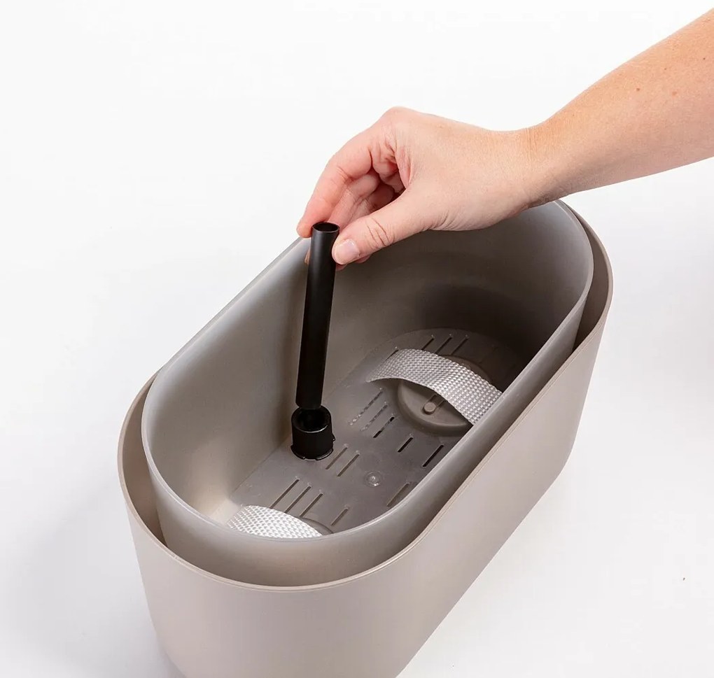 Plastia Samozavlažovací kvetináč Tolita hnedá, 31 x 16 cm