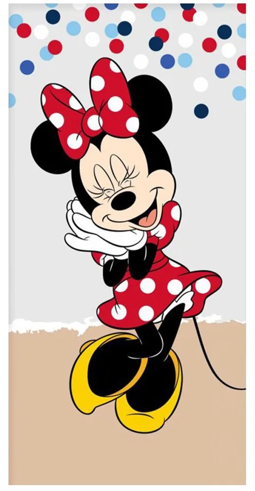DETSKÝ BAVLNENÝ UTERÁK MINNIE MOUSE 70X140 CM VZOROVANÝ