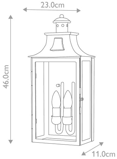 Elstead KENDAL - Vonkajšie nástenné svietidlo KENDAL 2xE14/60W/230V IP44