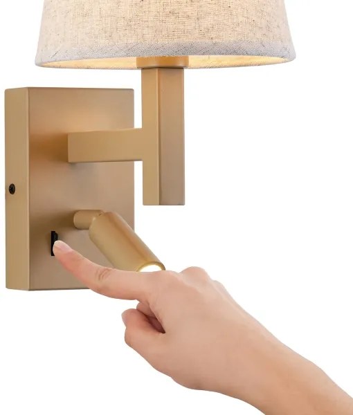 Brilagi - LED Nástenná lampa DEYA 1xE14/40W/230V + LED/3W ľan/zlatá