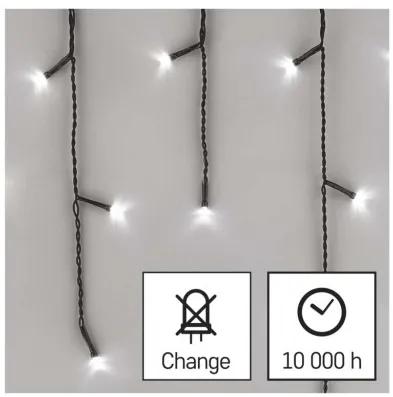 EMOS LED vonkajší vianočný multifunkčný záves STALACTITE LIGHTS, 200xLED, studená biela, 3,6m, 8 funkcií,