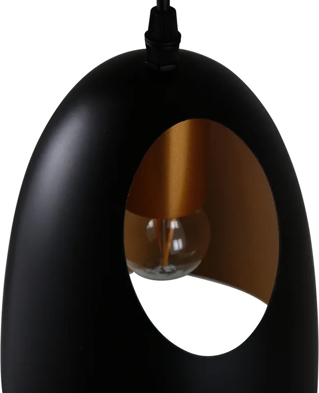 Čierna dizajnová závesná lampa ELDA