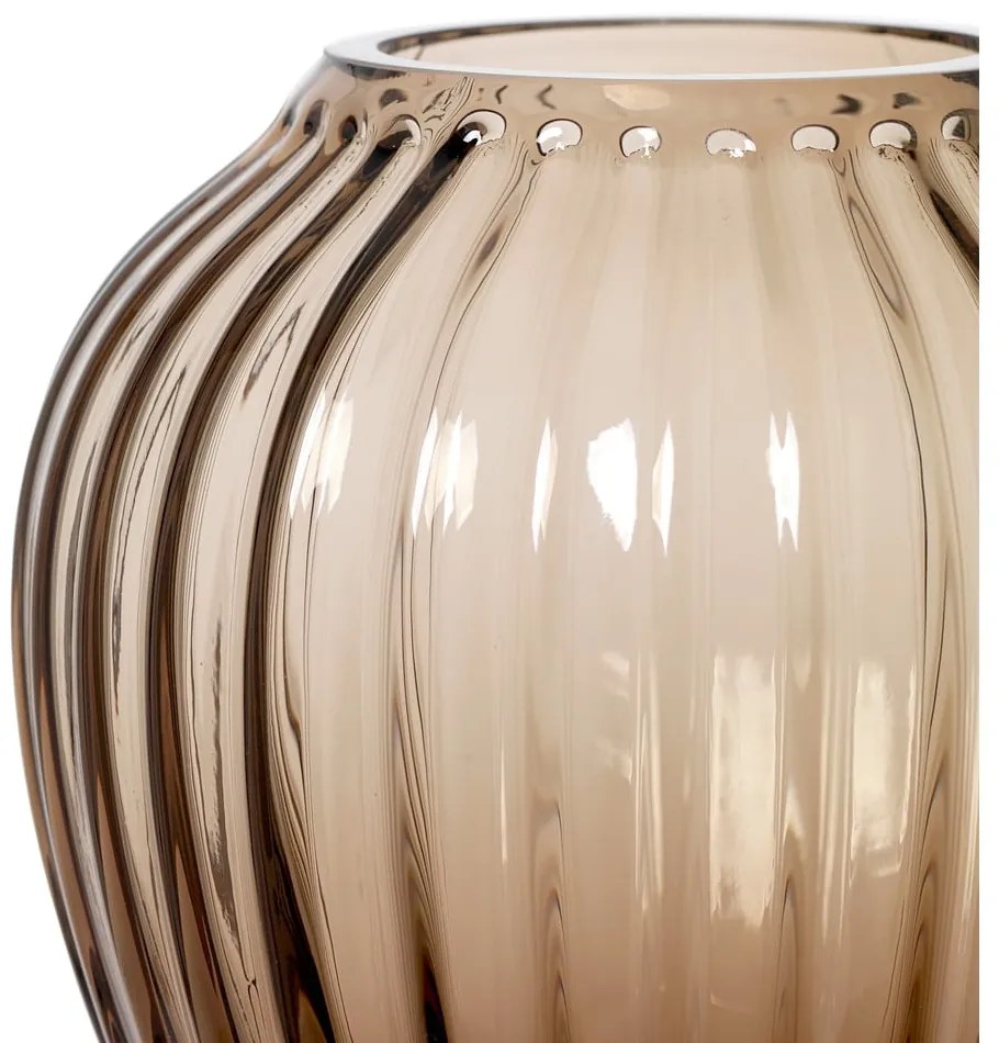 Hnedá sklenená váza Kähler Design Hammershøi, výška 14 cm