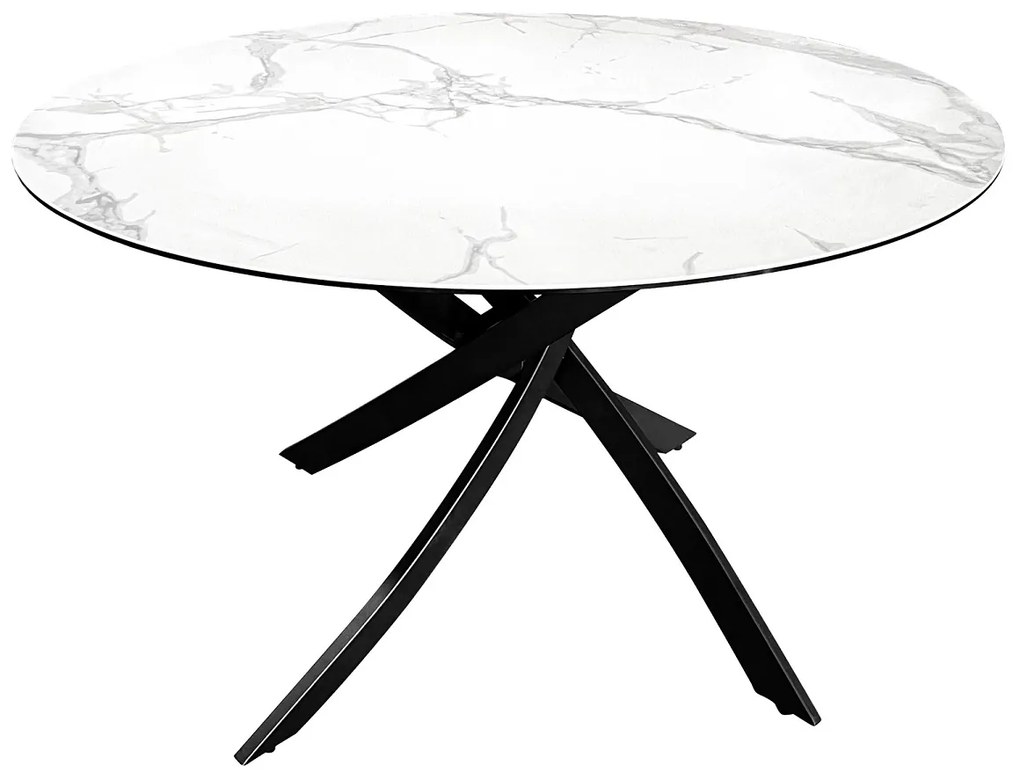 Okrúhly jedálenský keramický stôl Halia 120 cm biely