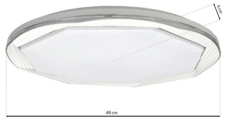 Stropné LED svietidlo Optima, 1x LED 52w, 3000-6000k, w, s ovládačom