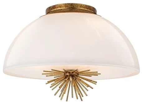 Quoizel STARING-3P-DG-OPAL-Luster na tyči STARING 3xE14/40W/230V pr.45,7cm zlatá