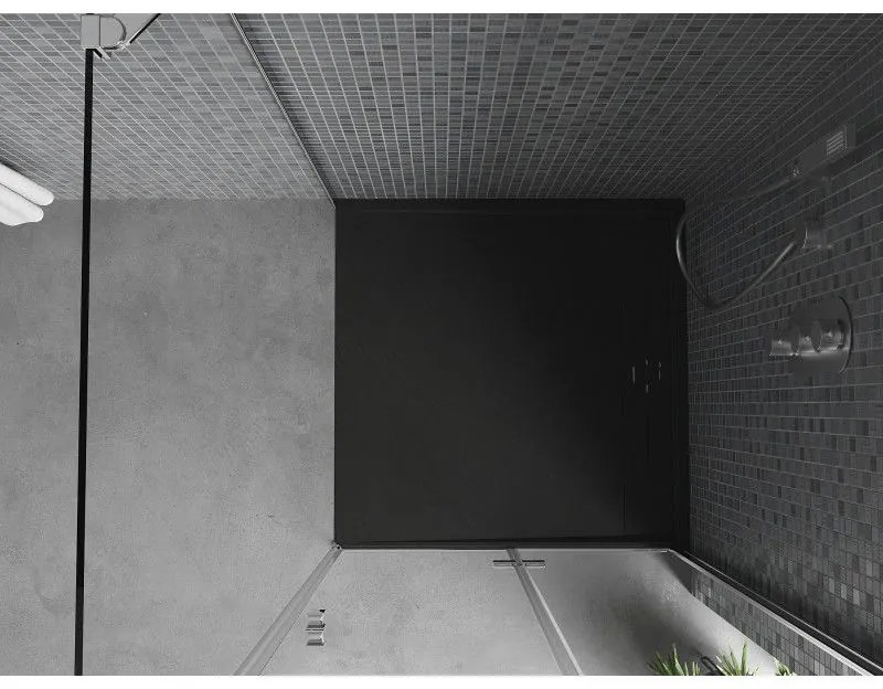 Mexen Amon, SMC štvorcová sprchová vanička 80 x 80 cm, čierna, 4F708080
