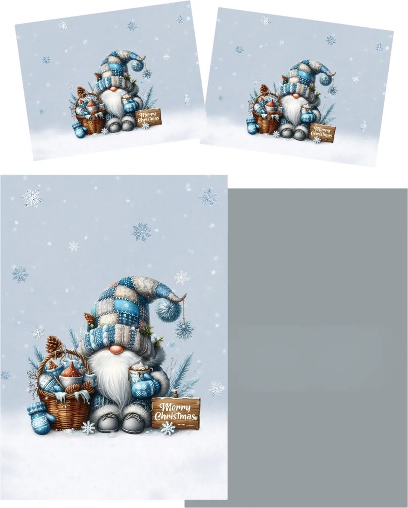 3D obliečky z mikrovlákna FROSTY GNOME farebné Rozmer obliečky: 2 ks 70 x 90 cm | 140 x 200 cm