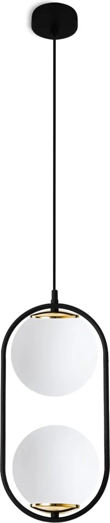 Závesné svietidlo Florence, 2x biele sklenené tienidlo, b/g, U