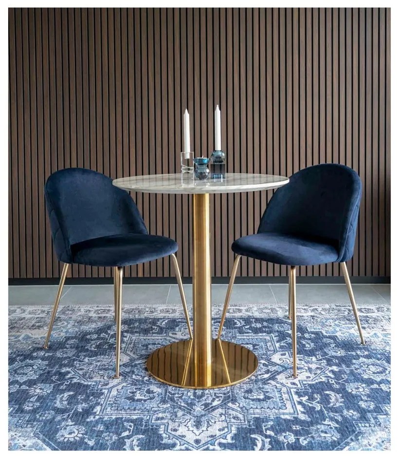 Okrúhly jedálenský stôl s doskou v dekore mramoru ø 70 cm Bolzano – House Nordic