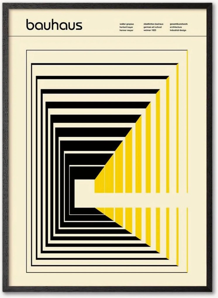 Nástenná dekorácia v ráme Bauhaus Abstract