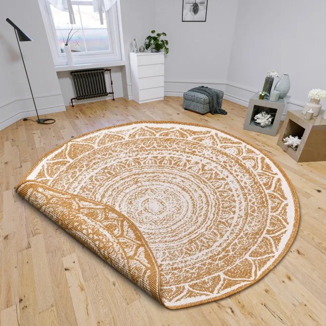Obojstranný koberec Hanse Home Twin Siruma ochre kruh