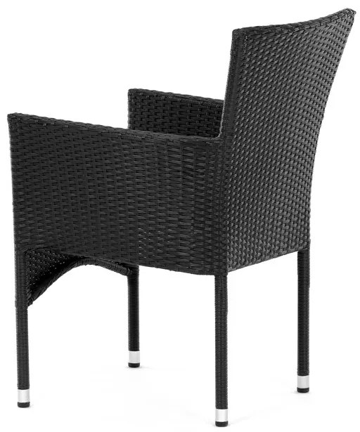 Autronic BONTEC Záhradná stolička, kov, polyratan, čierna, AZC-S2117 BK Farba: Čierna