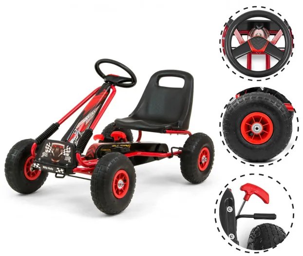 Šlapacia motokára Thor červená