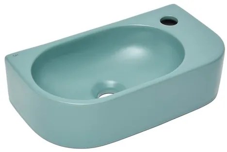 Umývadlo SAT Infinitio 40x21,5 cm zelená mat bez prepadu SATINF4021LGEM