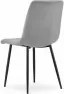 Set 2 kresiel TURIN - svetlosivý zamat / čierne nohy