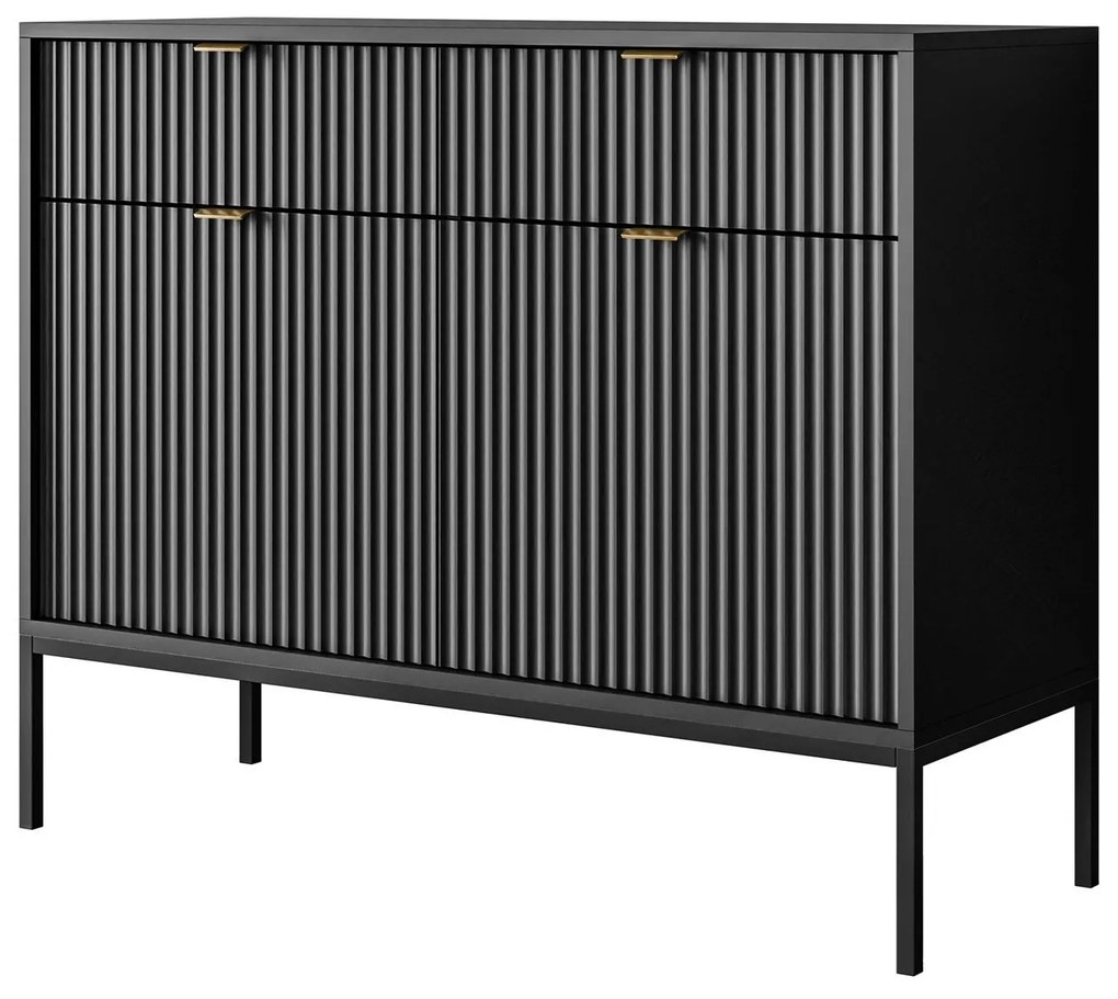 Komoda CORA, čierna matná 104 cm