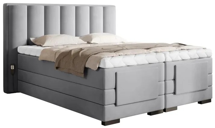 Kontinentálna posteľ VENETA boxspring s elektrickým polohovaním 200X180, šedá (Sola 04)