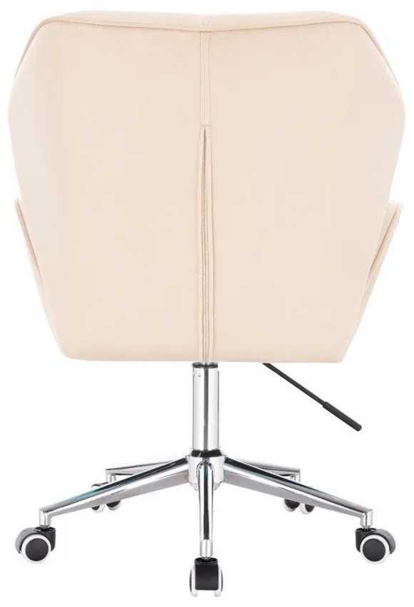 LuxuryForm DESIGN Stolička MILANO MAX VELUR na striebornej podstave s kolieskami - krémová
