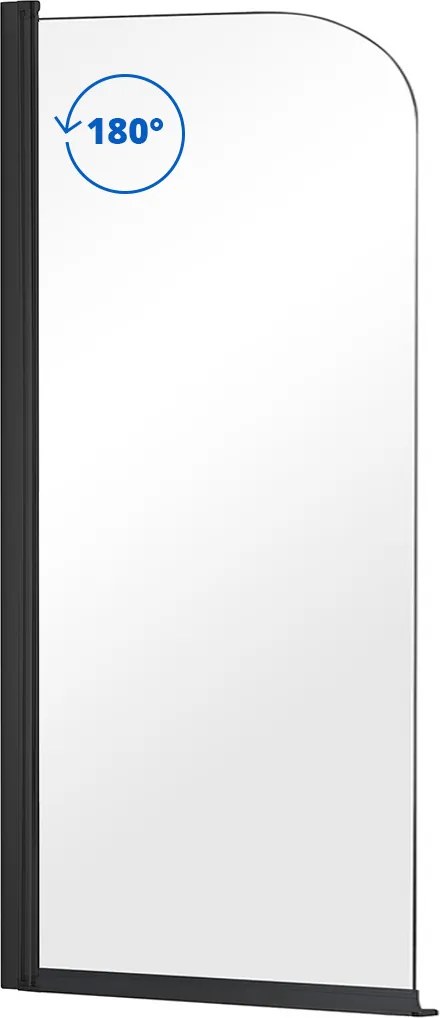 Besco Vaňová zástena PRIME BLACK 1 70140 (70x140 cm | Transparent)