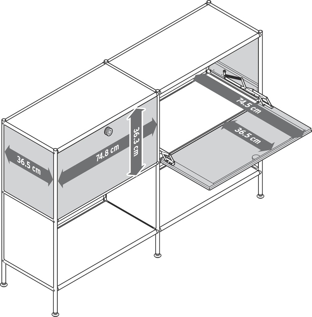 Doplnková súprava kovových výklopných dvierok »CN3«, čierna