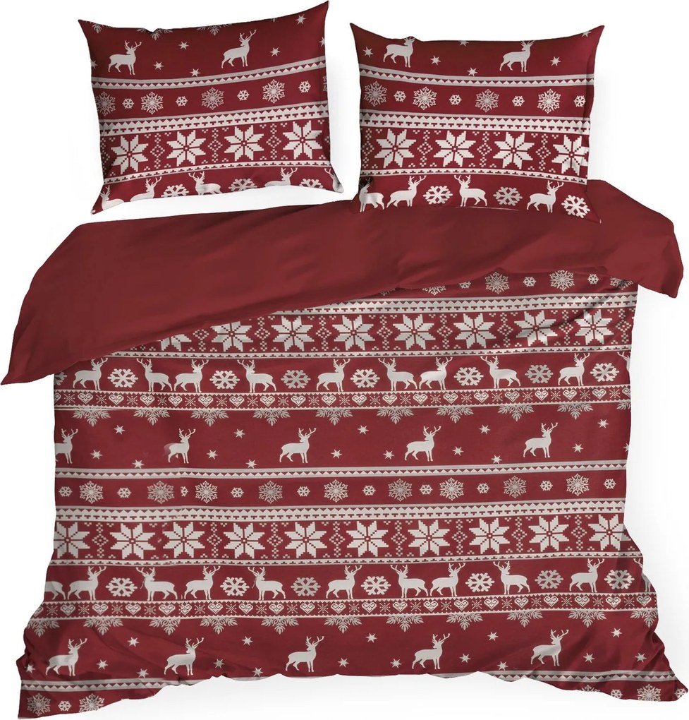 VIANOČNÉ RENFORCÉ OBLIEČKY OSLO 140X200 CM, 1 KS 70X80 CM VZOROVANÉ