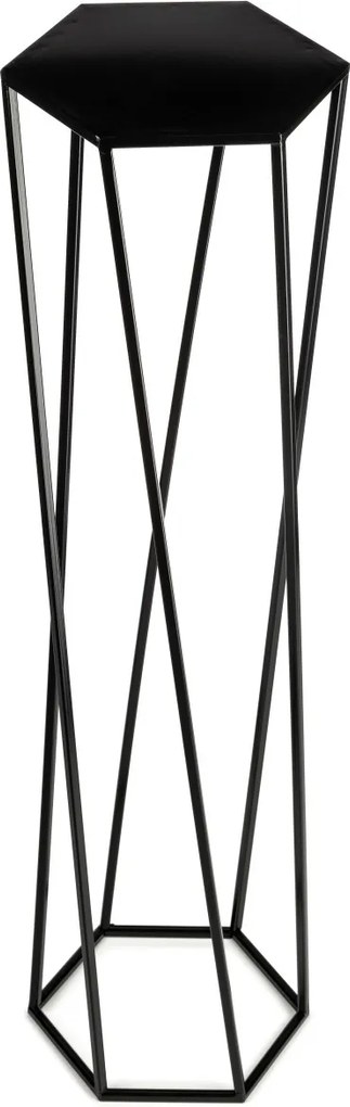 STOJAN NA KVETINÁČ HEXAGON 100X24X27 CM ČIERNA