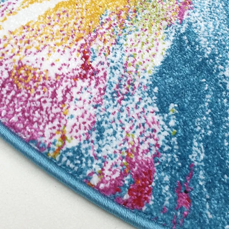 Medipa (Merinos), Kusový koberec Fantasy 814-61 lila/blue kruh, 120x120 (priemer) kruh, viacfarebná