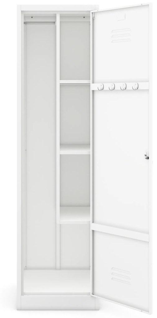Kovová viacúčelová skriňa AGNES, 500 x 1850 x 500 mm, biela