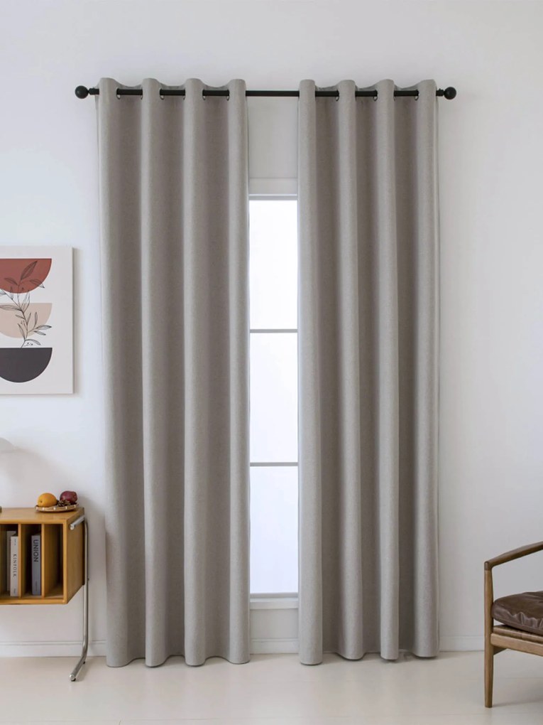 Blackout závesy Ricardo béžové - 140 x 250 cm (2ks) - krúžky