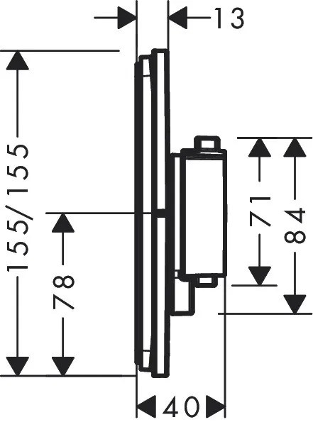 Hansgrohe ShowerSelect Comfort E, termostat pod omietku, čierna matná, HAN-15574670