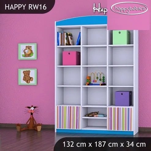 Detský úložný regál PRÚŽKY - TYP 16 - VYSOKÝ