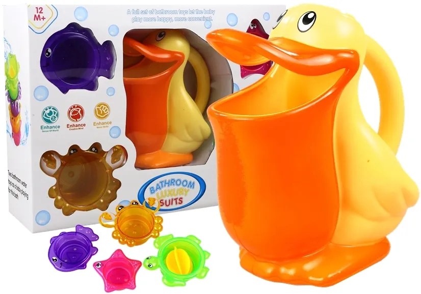 LEAN TOYS Pelikán s formičkami žlto-oranžový