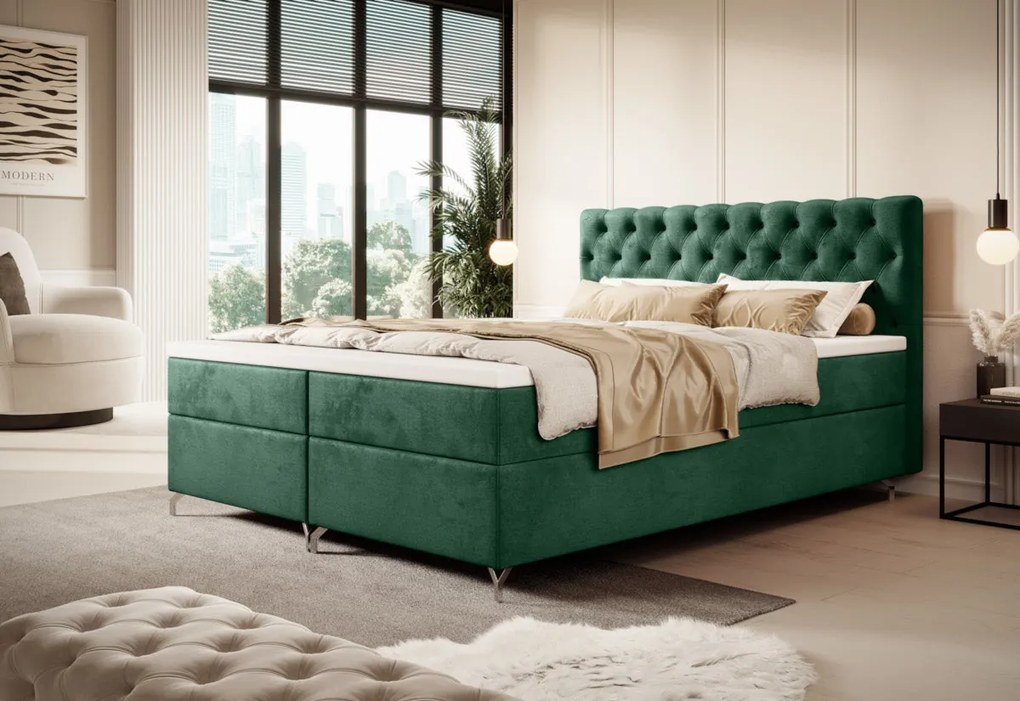 Čalúnená posteľ boxspring FESTER 2 - monolith 92 / 180x200