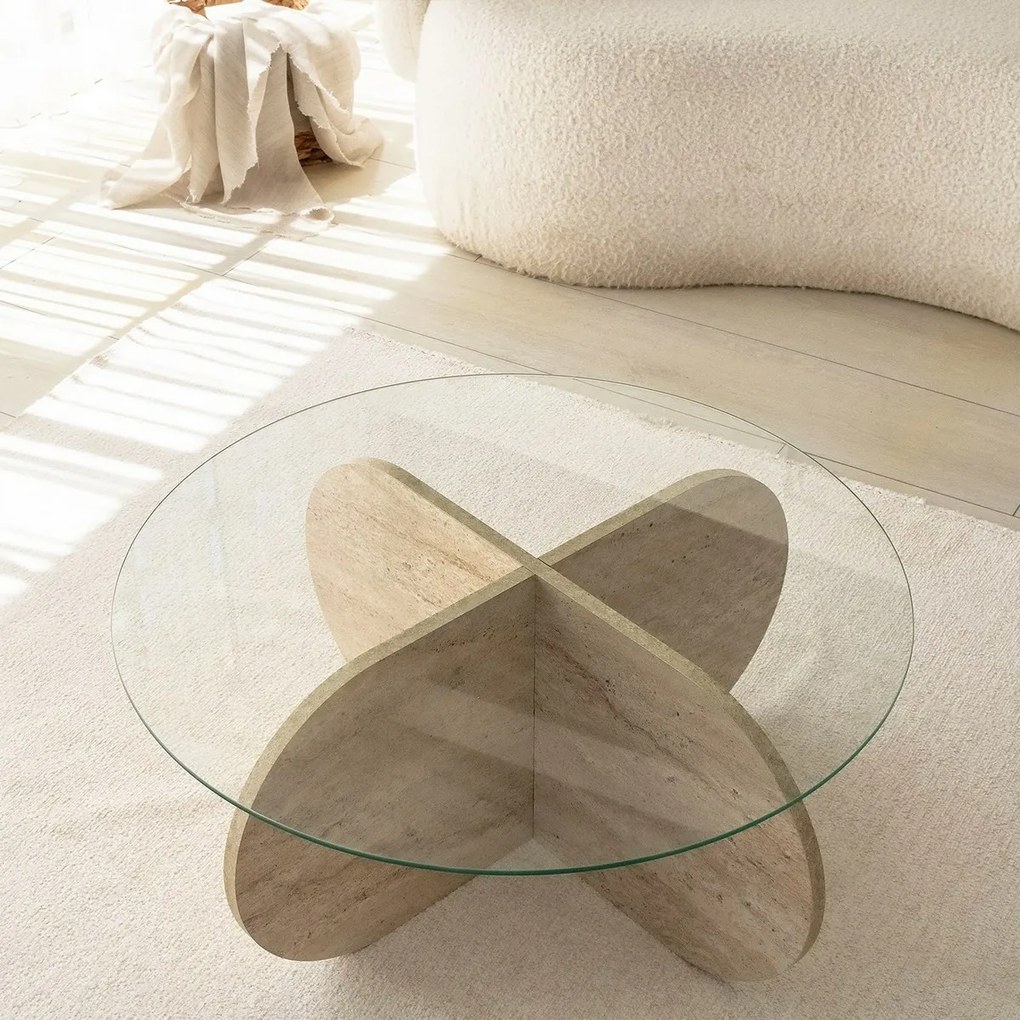 Konferenčný stolík Bubble Travertine