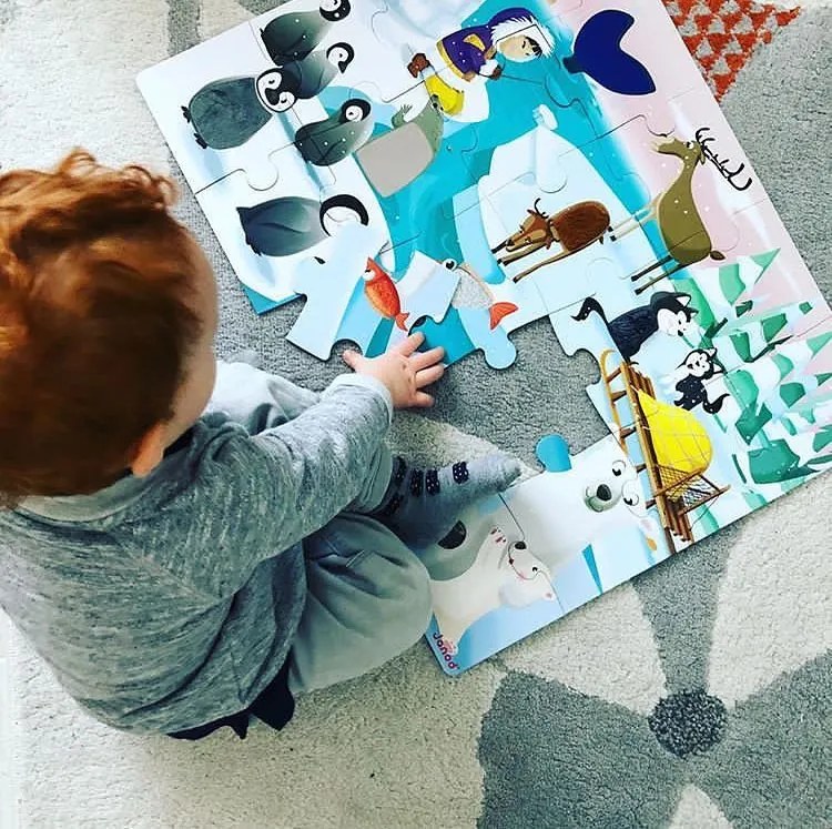 Puzzle dotykové Život na ľade - s textúrou 20 dielov