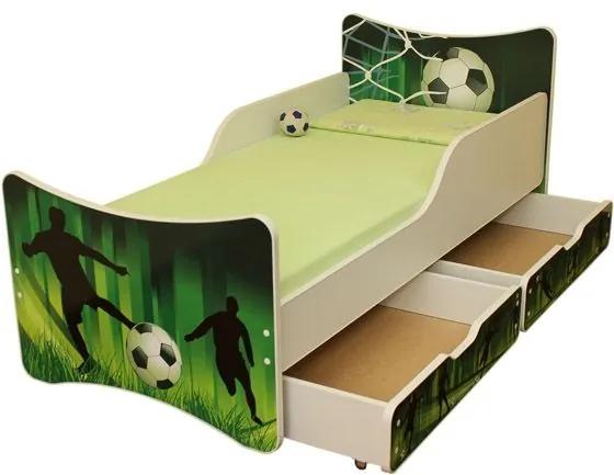 MAXMAX Detská posteľ so zásuvkou 200x80 cm - FUTBAL 200x80 pre chlapca ÁNO