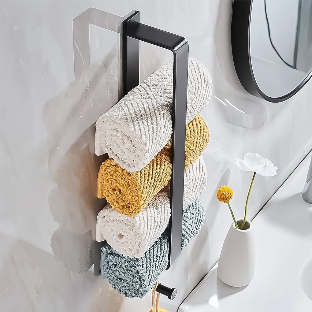 Rea Rea, kúpeľňový držiak/háčik na uteráky, čierna matná, REA-98025