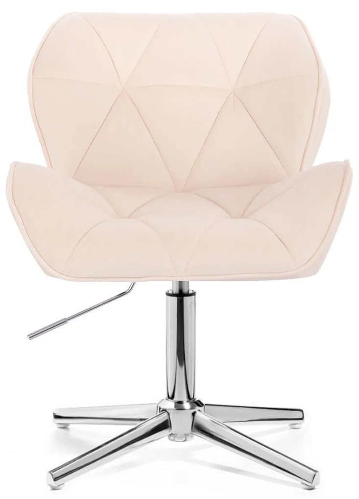 LuxuryForm DESIGN Stolička MILANO VELUR na striebornom kríži - krémová