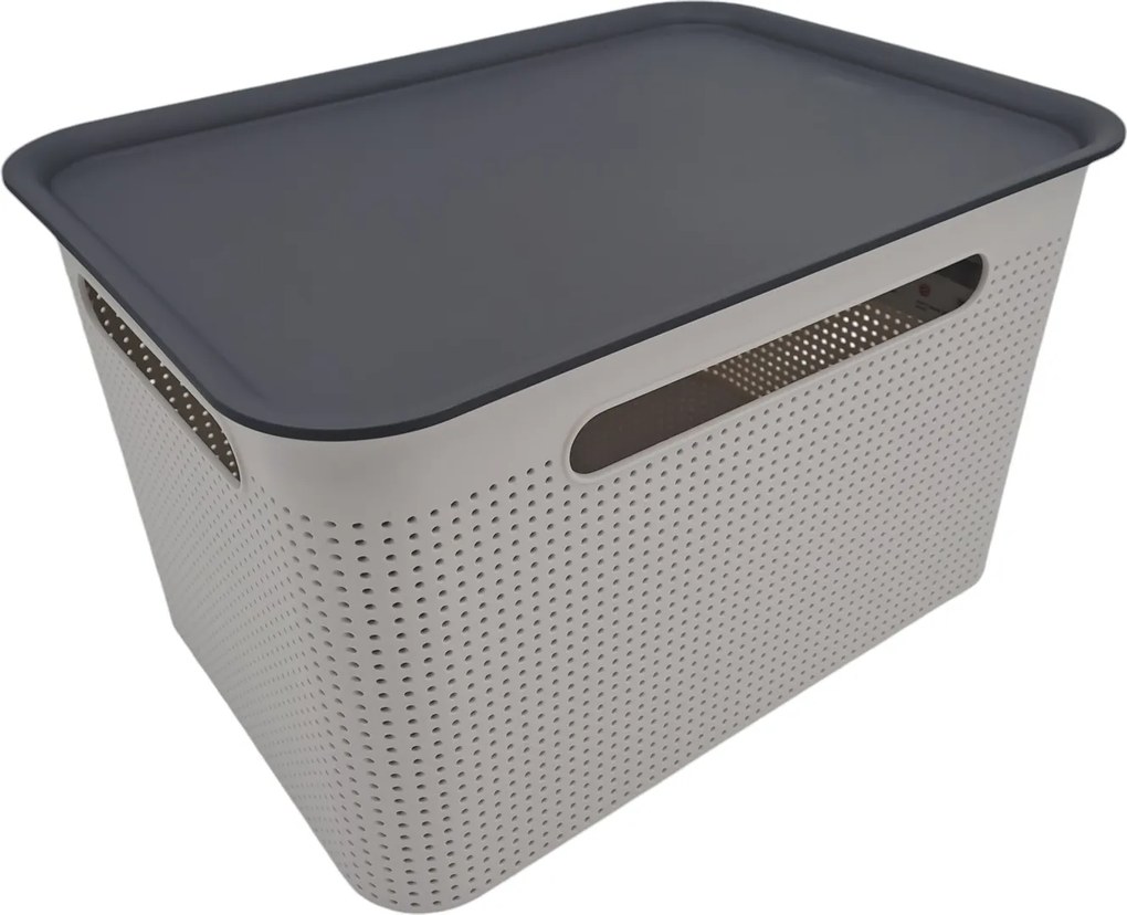 Rotho Úložný box s madly BRISEN 16l, 36x26,2x21cm, bílý