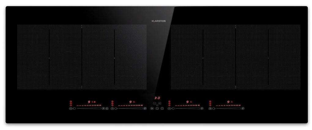 Klarstein Masterzone 90 Slim Flex, indukčná varná doska, max. 7200 W, vstavaná, 4 zóny, 2 Flex zóny, technológia ThermoBoost, Smart Flex