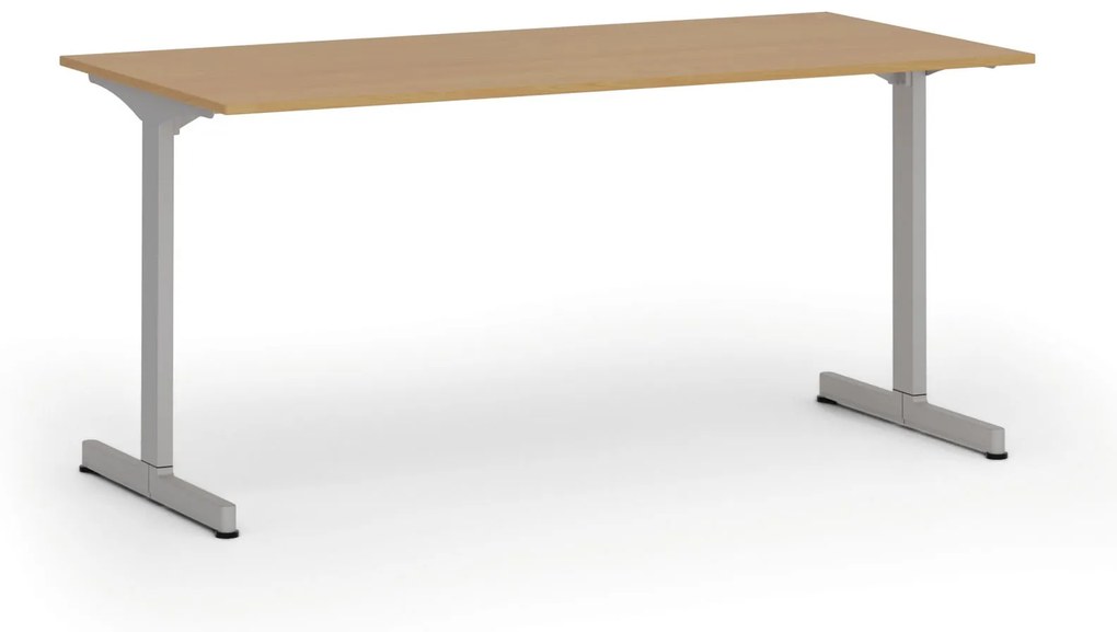 Kancelársky stôl PRIMO BETA, 1600 x 800 mm, sivá podnož, buk