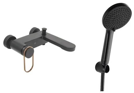 Vaňová batéria SAT Fusion s vaňovým setom 150 mm čierna/bronz SATBSFU222CPCBRSET