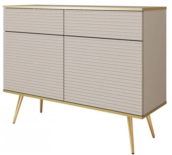 Komoda Oanisew KSZ107, Farby:: čierna / čierna + zlatá